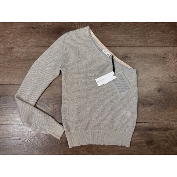 Forte Forte Shiny Metal Mohair One Shoulder Jumper In Silver XS - Picture 6 of 14